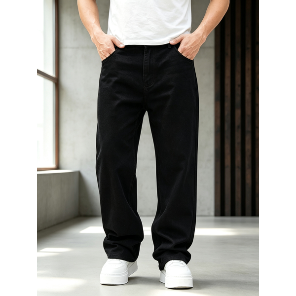 Herren Weite Jeans, Lose Gerade Denim-Hosen, Lässige Baggy-Hosen, Streetwear, Hip-Hop, Alltagskleidung, Modische Herren-Freizeithosen