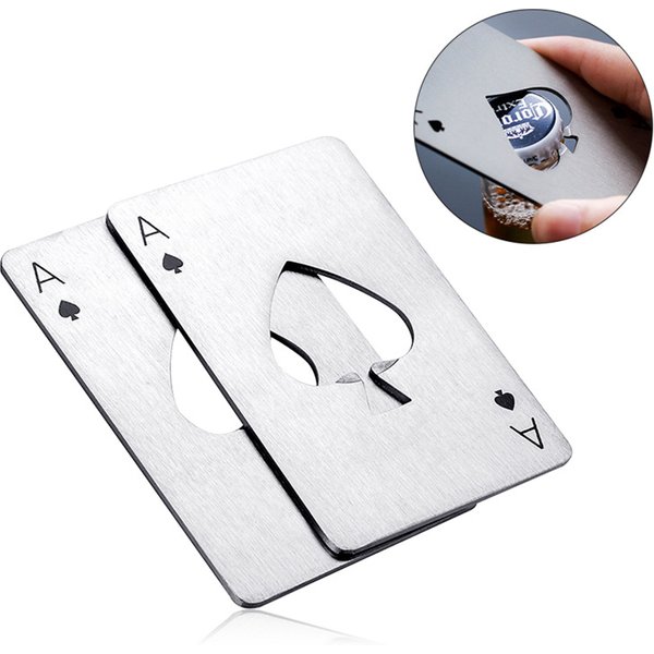 Ouvre-bouteille de Poker Durable en acier inoxydable, 1 pièce, jeu de société de divertissement amusant, cadeau de carte de Poker amusant