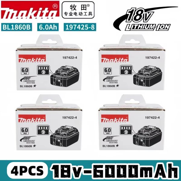 Akku 6Ah Makita Original Lithium-Ionen Wiederaufladbarer Akku 18V Ersatzakkus Bl1860 Bl1830 Bl1850 Bl1860B