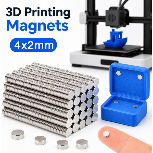 Zestaw narzędzi do druku 3D, magnesy do druku 3D 4x2mm N35 NdFeB, mocne okrągłe magnesy trwałe, narzędzie do drukarki 3D do modeli DIY