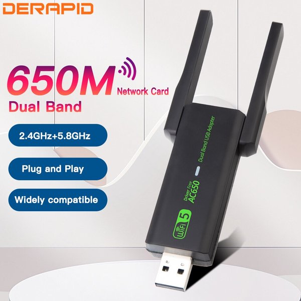 Wifi USB-Adapter ac650 Dual-Band-USB-2,0-Netzwerk karte Hot-Spot-Wi-Fi-Empfänger für PC/Laptop für Win7/10/11-Treiber frei