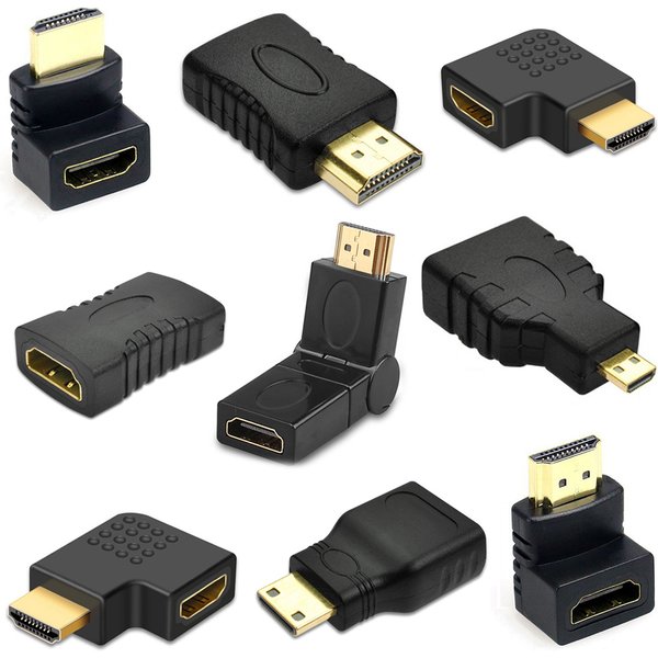 HDMI-kompatibler Adapter 90 270 Grad rechtwinkliger Stecker auf Buchse Konverter 4K HD-Anschluss Mini/Micro HDMI-kompatibler Extender