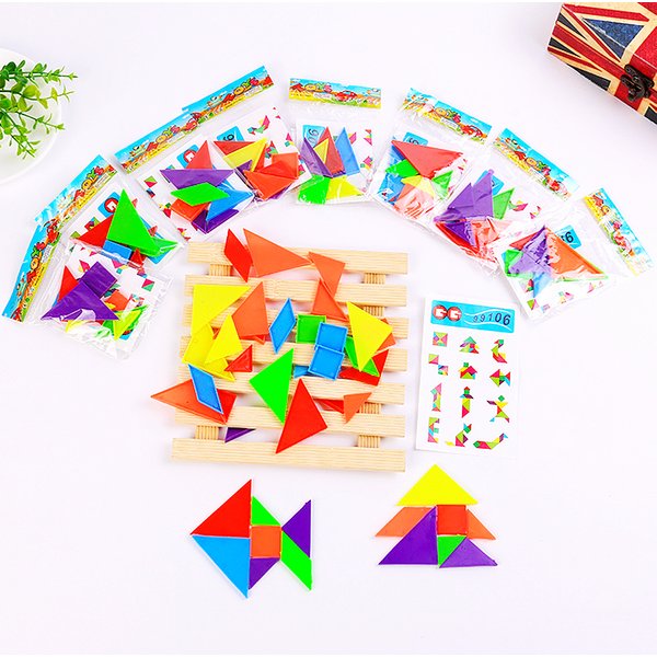 20 pièces Mini Tangram Puzzles jeu enfants anniversaire bébé douche fête faveurs souvenir Pinata remplisseurs maternelle carnaval prix
