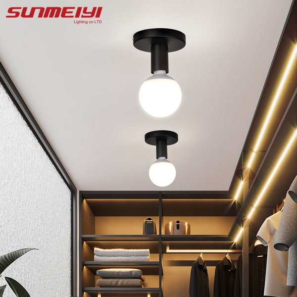 Minimalist Black E27 Ceiling Light Modern Nordic Retro Iron lamp Decor For Living Room Bedroom Bathroom kitchen Hall And Balcony