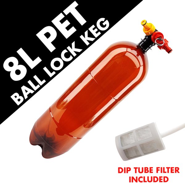 kegLand 8L PCO38 PET Keg with Ball Lock Disconnect Tapping Head Kit Beer Home Brewing Bottle