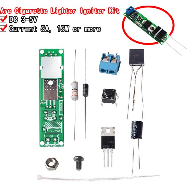 DC3-5V Kit de bricolage générateur haute tension allumeur à Arc Kit de briquet pour bricolage Suite de Production électronique
