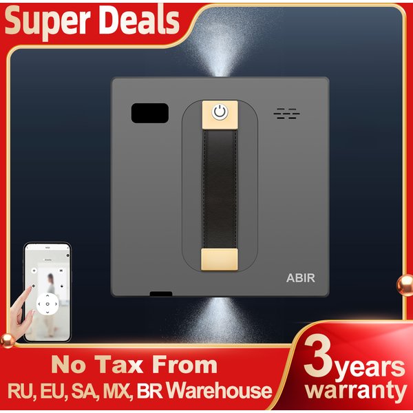 (code promo: HOT888) Nettoyeur de fenêtres robot ABIR WD8,Double Pulvérisation d'Eau, Mémoire Intelligente, Aspiration Puissante, Capteur Laser, Robot de Nettoyage de Vitres Murales à Domicile,