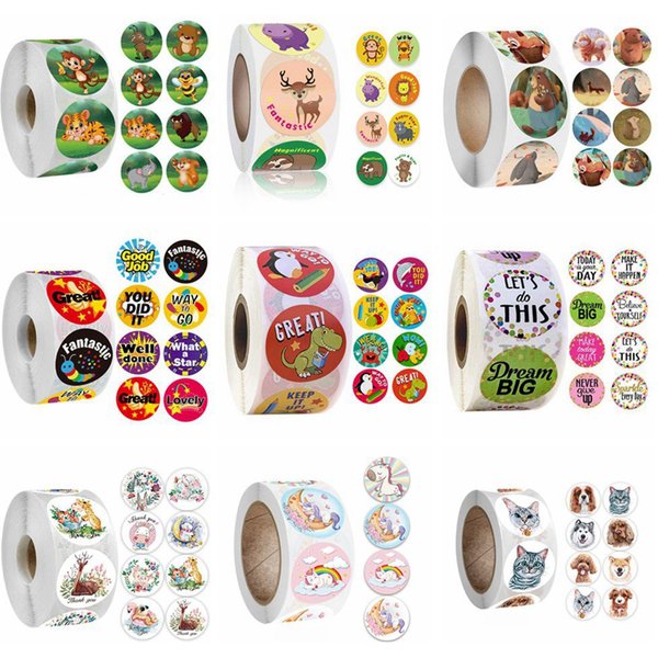 500 pièces enseignant récompense autocollants pour enfants enfants maternelle école Encouragement étudiants jeux jouet animaux papeterie autocollant