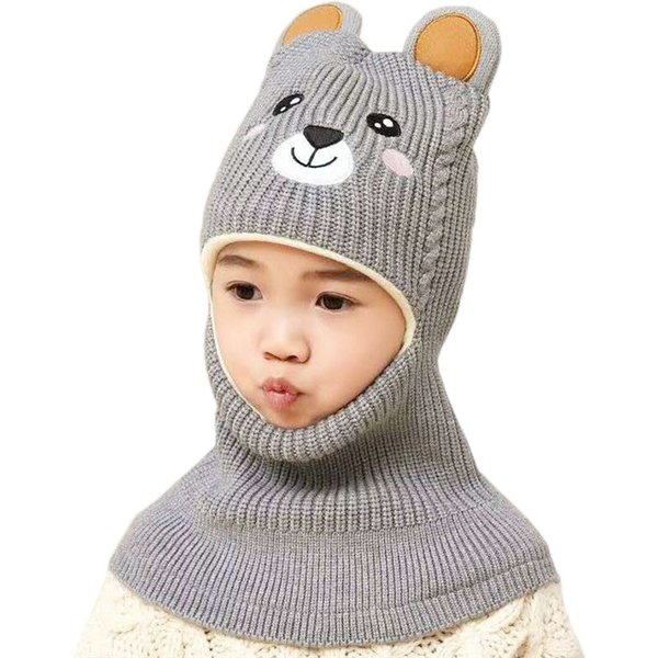 Nouveau dessin animé ours hiver bébé chapeau pour garçons Plus velours enfants casquette à capuche bébé filles chapeau enfants bonnet chaud enfant en bas âge Bonnets
