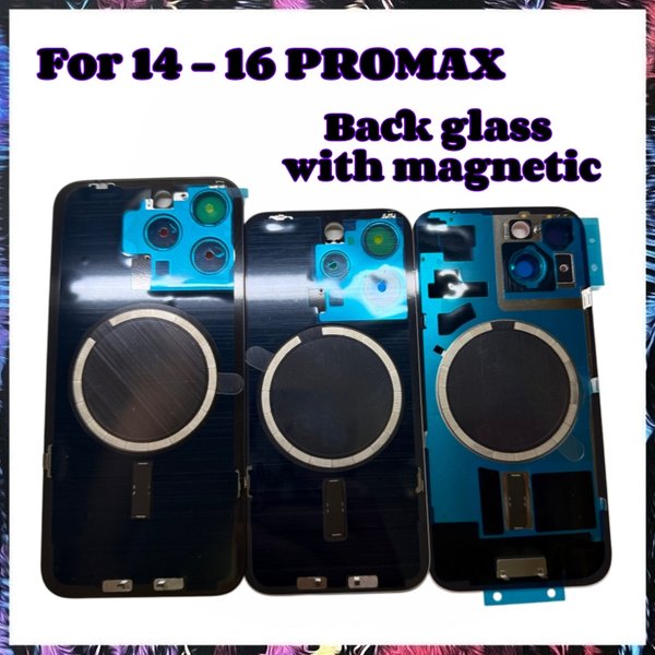 1 pièce de verre arrière avec aimant, compatible avec iPhone 16 15 Pro Max 14PLUS, pièces de réparation de la coque arrière
