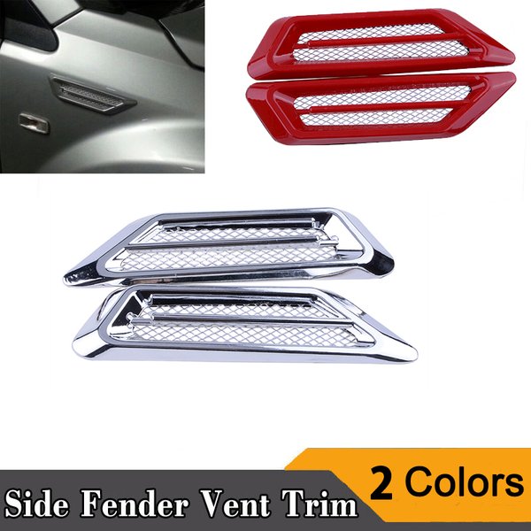 Couverture des ailes latérales de voiture en forme de branchies de requin, aileron de flux d'air décoratif pour Grille d'admission de course, garniture de décoration ABS