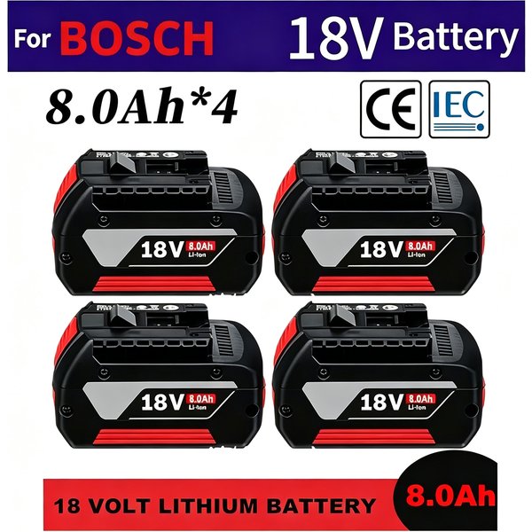 Professioneller 18V 6.0Ah Lithium-Ersatzakku, kompatibel mit dem Bosch GBA-System, mit LED-Füllstandsanzeige, universelle Kompatibilität mit Bosch 18V-Ladegeräten, idealer Ersatz für die Werkzeugakkus