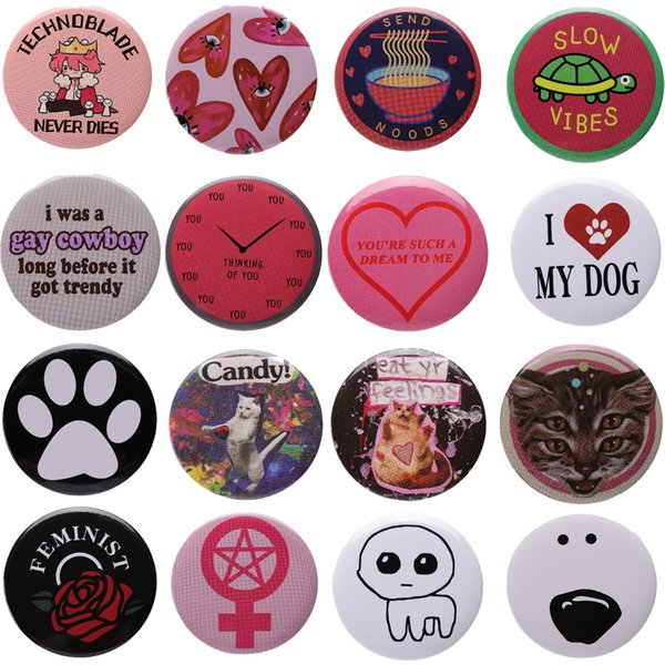 Cartoon Tinplate Pins Soft Button Brooch Jewelry Gift Custom Women No Music No Life Letter Quote Backpack Hat Lapel Accessories