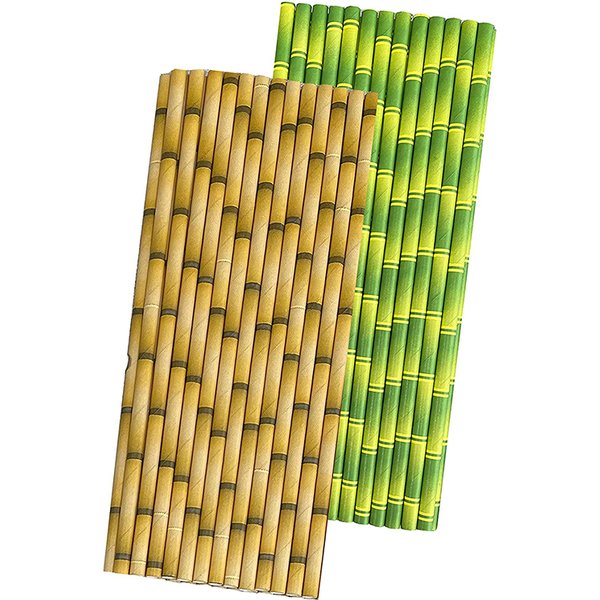 50pcs Panda Bamboo Paper Straws Birthday Party Wedding Decoration Straw Disposable Paper Drinking Straw Baby Shower