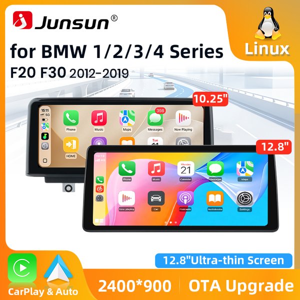 Junsun 2400*900 Ekran Linux Bezprzewodowy Carplay Android Auto Radio Multimedialne do BMW Serii 1 2 3 4 F20 F21 F22 F23 F45 F30 F31 F33 F36 2012-2017 Nawigacja GPS YouTube Online Ekran dotykowy