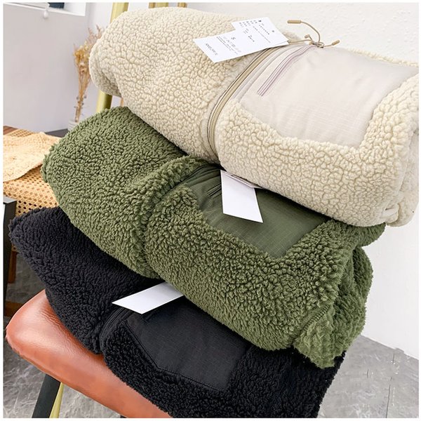 Manteaux en laine d'agneau pour femmes, vestes à col montant avec fermeture éclair, épais et chaud, Streetwear Y2k, vêtements d'extérieur de travail, automne hiver 2025