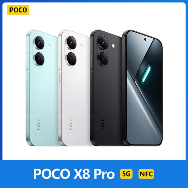 POCO X8 Pro 5G, NFC, Dimensity 8500-Ultra, 6,59 cala,120 Hz, aparat 50 MP, 6500 mAh, odporność na kurz i wodę zgodność z normą IP68