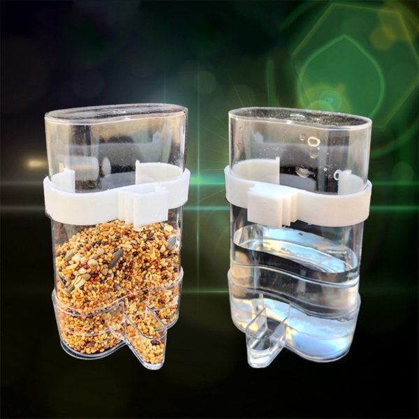 Distributeur d'eau pour oiseaux, mangeoire pour oiseaux, calopsitte, perruche, canari, récipient alimentaire suspendu automatique en plastique, accessoires pour Cage à oiseaux