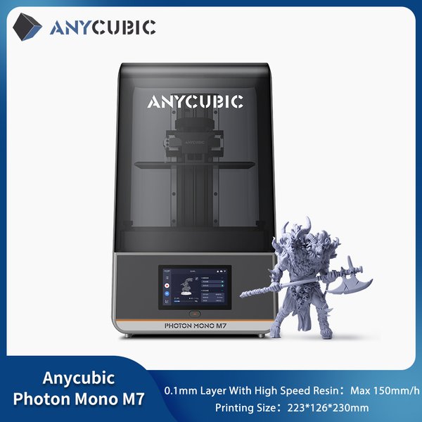 Presale 3D-Drucker Anycubic Photon Mono M7 MSLA 10 ''14k LCD 3D-Drucker Harz 3D-Drucker Geschwindigkeit bis zu 150 mm/h Druck größe 223*126*230mm
