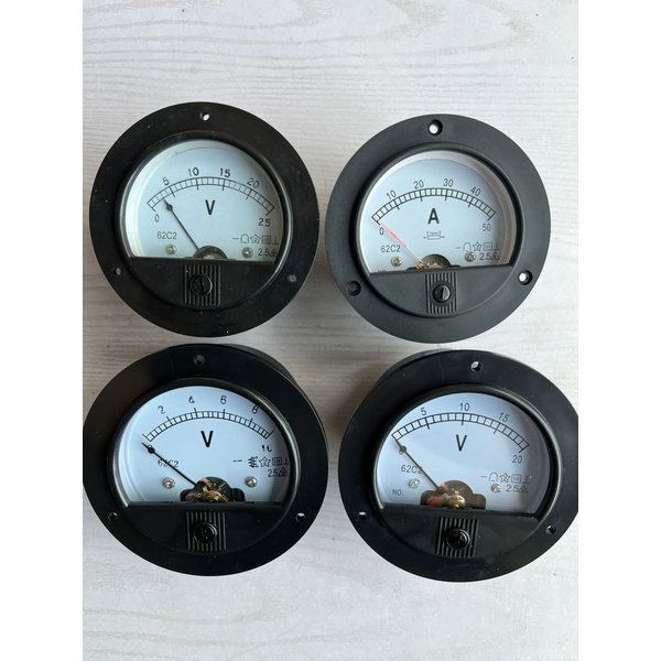 62 c2 dc dc15v dc20v dc25v dc50a runde analoge volt panel meter nagelneu