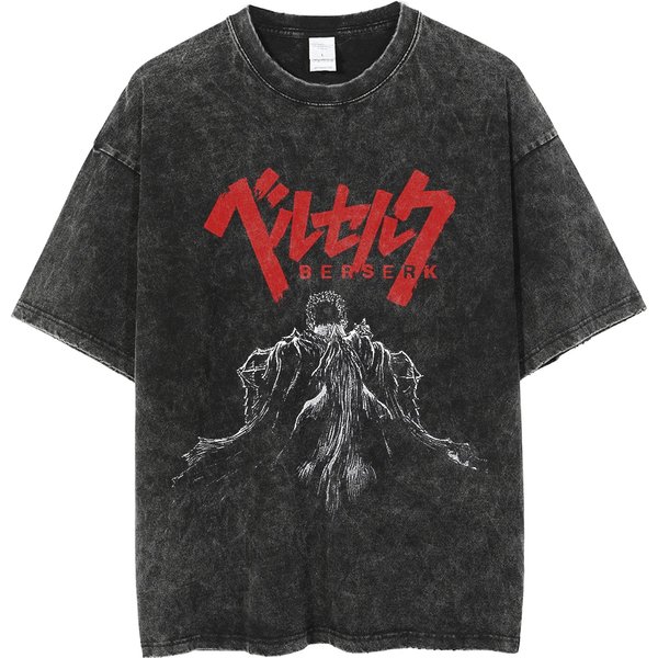 Hip Hop Männer Streetwear T-Shirt Retro Vintage Gewaschen Anime Grafik T Hemd Männer Harajuku Baumwolle Casual Kurzarm T-shirt Tops