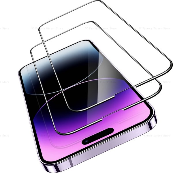 2pcs 9h ultra robuster Folien schutz aus gehärtetem Glas mit schwarzem Rahmen für das iPhone 14 13 12 11 pro max xr xs max 7 8 plus