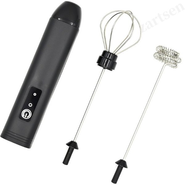 Mousseur à café/Fouet à lait + Batteur à œufs, Mini mixeur alimentaire portable rechargeable USB, Outils pour expresso