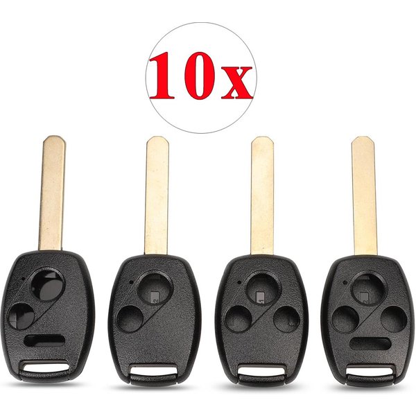 Jingyuqin 10 pièces/lot lame découpée 2/3/4 boutons coque de clé à distance housse FOB pour HONDA nouveau ajustement CRV CIVIC