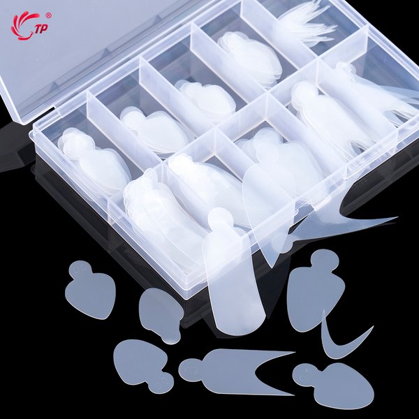 TP 60/120 pièces Autocollants pour ongles double forme pour extension, moule à ongles français en gel, coussinets en silicone souple réutilisables, outils de manucure