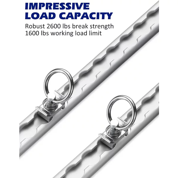 1set 19.7inch Aluminum L Track Rail with 2pcs Single Stud Fittings End Caps L Track Tie Down for Enclosed Trailer Trucks Vans RV