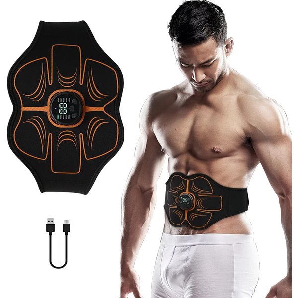 Ceinture d'entraînement abdominale EMS, stimulateur musculaire électrique, ceintures de tonification USB, masseur de fitness pour la taille et le ventre à domicile