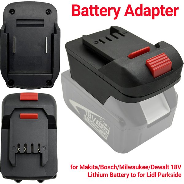 Adapter pour Makita/Bosch/Milwaukee/Dewalt 18V Li-Ionen-Akku wandelt sich in Lidl Parkside X20V Li-Ionen-Akku-Adapter-Elektrowerkzeug um