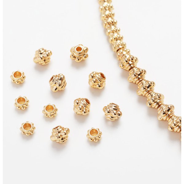 Perles d'espacement en laiton plaqué or 18 carats, 40 pièces, fournitures pour la fabrication de bijoux, accessoires de perles pour Bracelet et collier faits à la main