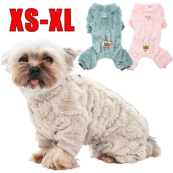Pet Dog Clothes Cozy Soft Fleece Puppy Cat Jumpsuit For Small Medium Dogs Cats Winter Warm Clothes With Elasticity Yorkshire Pug