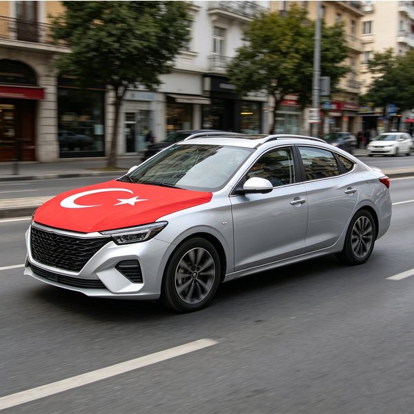 Housse de capot de voiture avec drapeau turc, drapeau national pour décoration