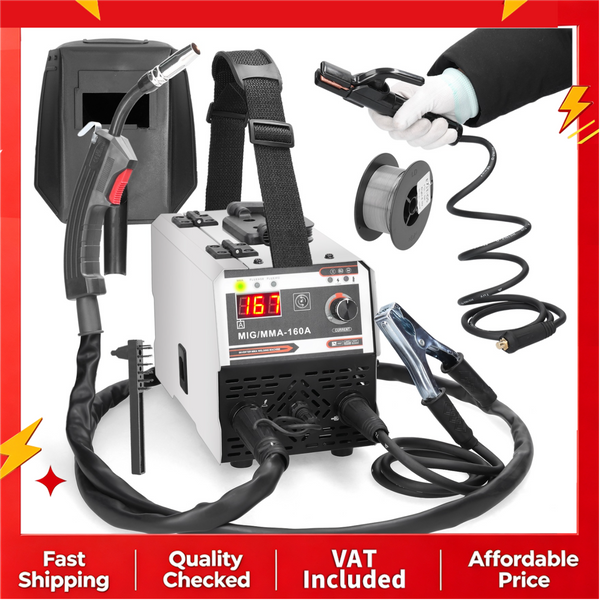 2-in-1 MIG/MMA-Schweißgerät, 220V IGBT DC Inverter Gasloses Schweißgerät mit EU-Stecker, tragbar, 5,73 kg, für Heimwerkstatt und DIY