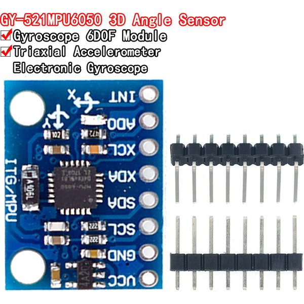1Set IIC I2C GY-521 MPU-6050 MPU6050 3 Axis Analog Gyroscope Sensors + Accelerometer Module For Arduino With Pins 3-5V DC