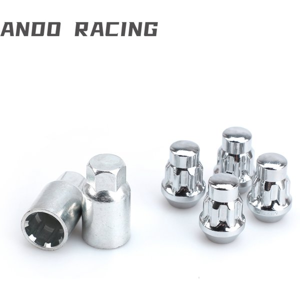 4 Anti Theft Nuts+2keys 33mm Safety Wheel Nuts Secrets M12x1.5 Rims Auto Car Accessories for Chevrolet Mitsubishi Mazda Kia