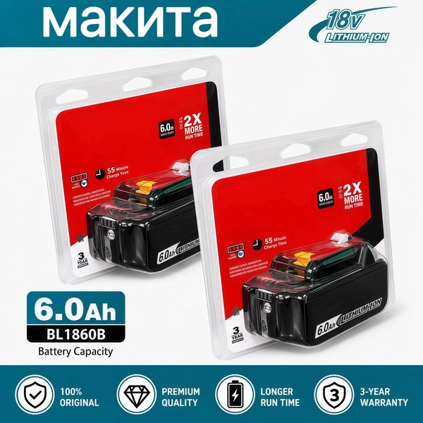 100% Oryginalna bateria 6AH do elektronarzędzi Makita BL1860 18V, zamiennik Li-ion LXT BL1850 BL1840 do wkrętarki 18V z BMS 18V