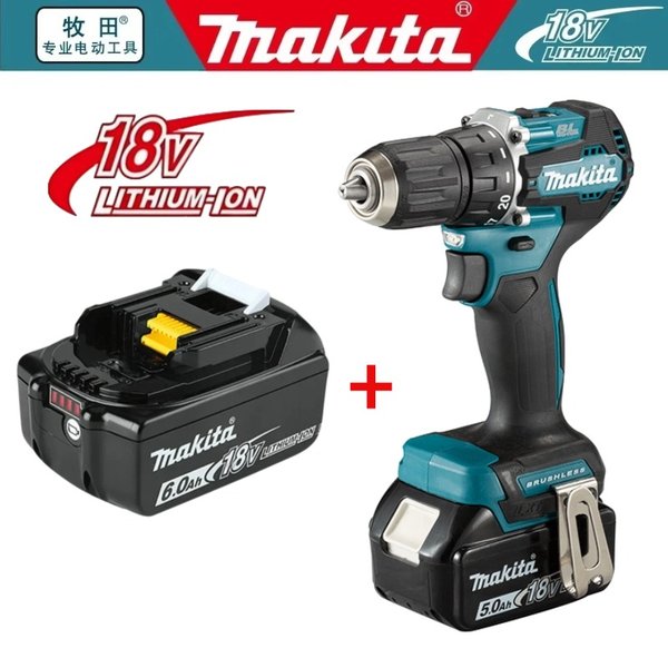 Makita DDF487 Bürstenloser 18V Akku-Bohrschrauber, Lithium-Schraubendreher mit variabler Geschwindigkeit, wiederaufladbares Elektrowerkzeug für Tischlerei und Installation