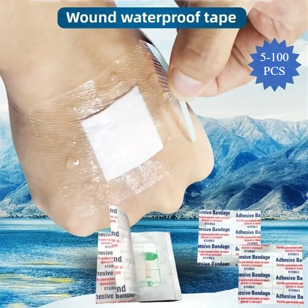 5/50/100Pcs Square Adhesive Bandages for Kids Toddlers, Medical Wound Sticker Waterproof First Aid Care for Cuts & Scrapes