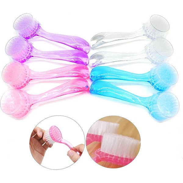 Brosse à ongles en plastique à tête ronde, douce, enlève la poussière, accessoire de maquillage et de pédicure