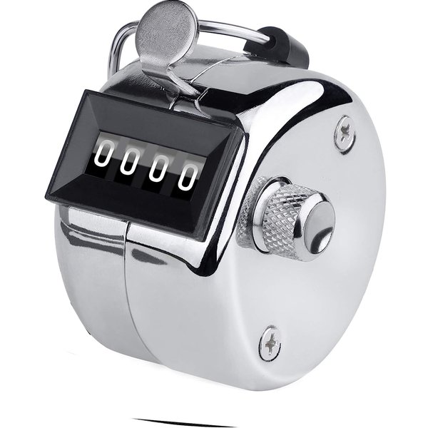 Metal Handheld Tally Counter 4-Digit Number Count Clicker Counter, Hand Mechanical Counters Clickers Pitch Counter for Coaching
