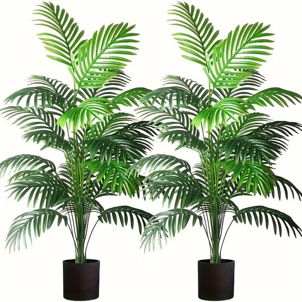 24 sztuki sztucznych roślin palmy arek w doniczkach, plastikowe zielone sztuczne rośliny, drzewka bonsai do dekoracji wnętrz, domu, wnętrz i na zewnątrz.