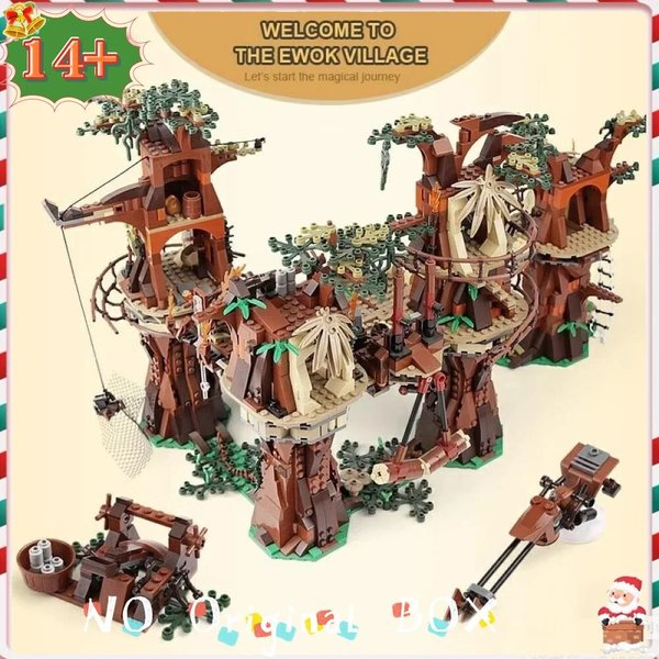 1990-teiliges 81049 Ewoks Bau-Dorferbaugebäude-Set Modellbausteine-Kit 180016 für Freunde Geburtstagsgeschenke Heimdekoration Ornamente