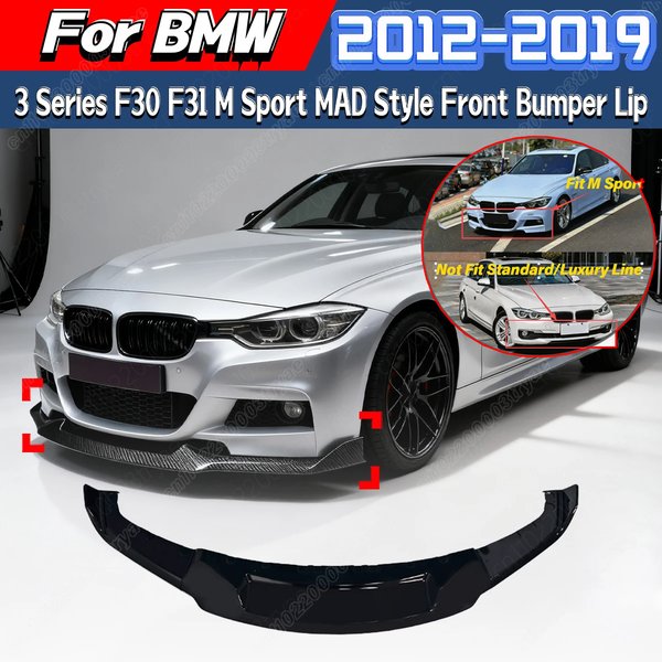 Pour BMW série 3 F30 F31 berline/Touring M Sport voiture pare-chocs avant MAD Style lèvre inférieure plaque de Protection Spoiler lèvre séparateur Kit