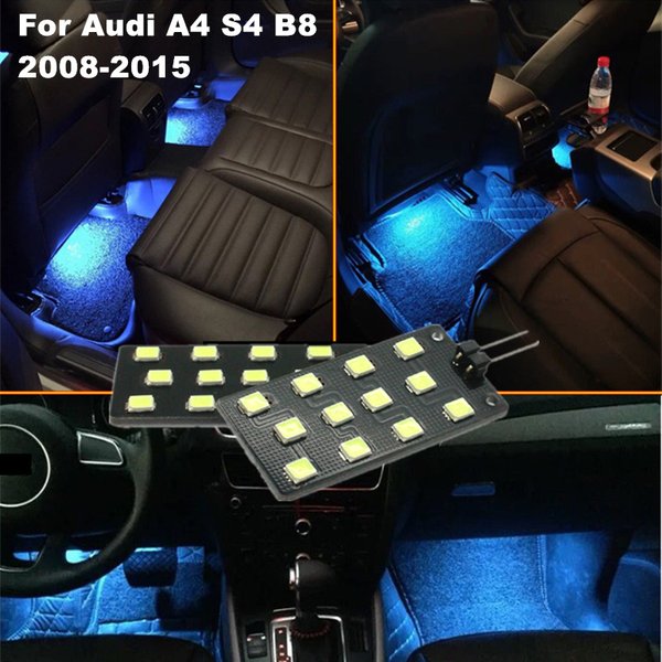 Für Für Audi A4 S4 B8 A5 A6L Q5 Q7 2 teile/los 12V CANBUS Fehler Kostenloser 5050-SMD 12 LED auto Innen Fußraum Licht