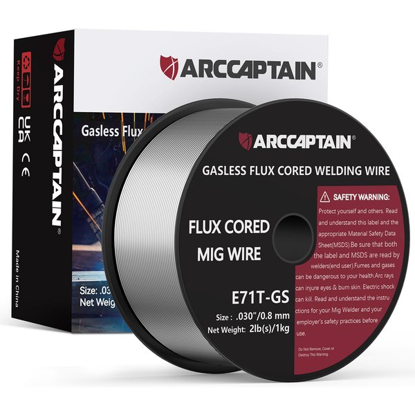 ARCCAPTAIN fil de soudage à noyau de Flux E71T-GS bobine de fil de soudage Mig sans gaz MIG/MAG soudure en acier au carbone doux 0.8 0.9mm