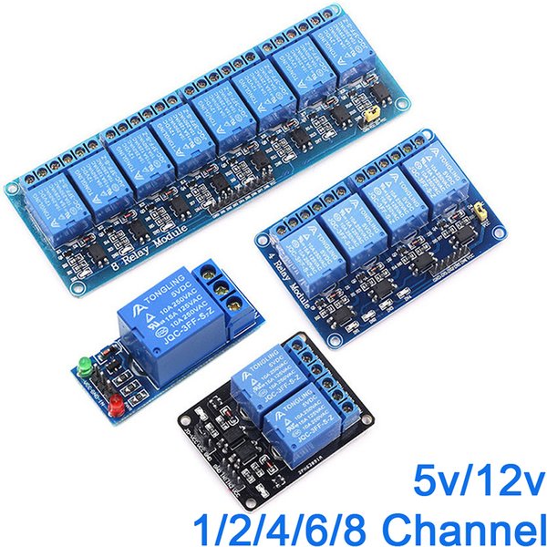 Module de relais canal avec citations optocouremplaçant, sortie en stock, 5V, 12V, 1, 2, 4, 6, 8 voies pour Ardu37