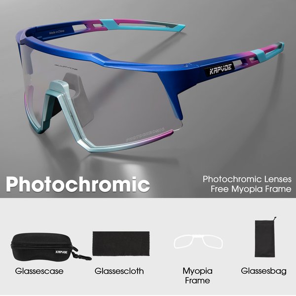 KAPVOE-Lunettes de soleil de cyclisme photochromiques pour hommes et femmes, VTT, vélo de route, vélo d'extérieur, UV400, nouveau
